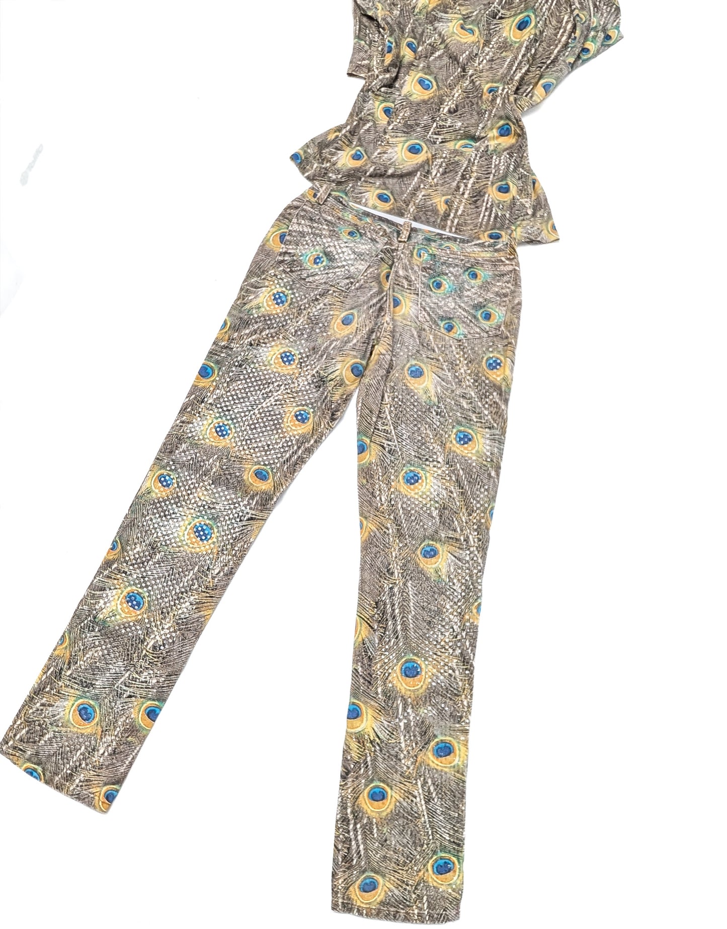 Roberto Cavalli peacock ensemble - Fall/Winter 1999