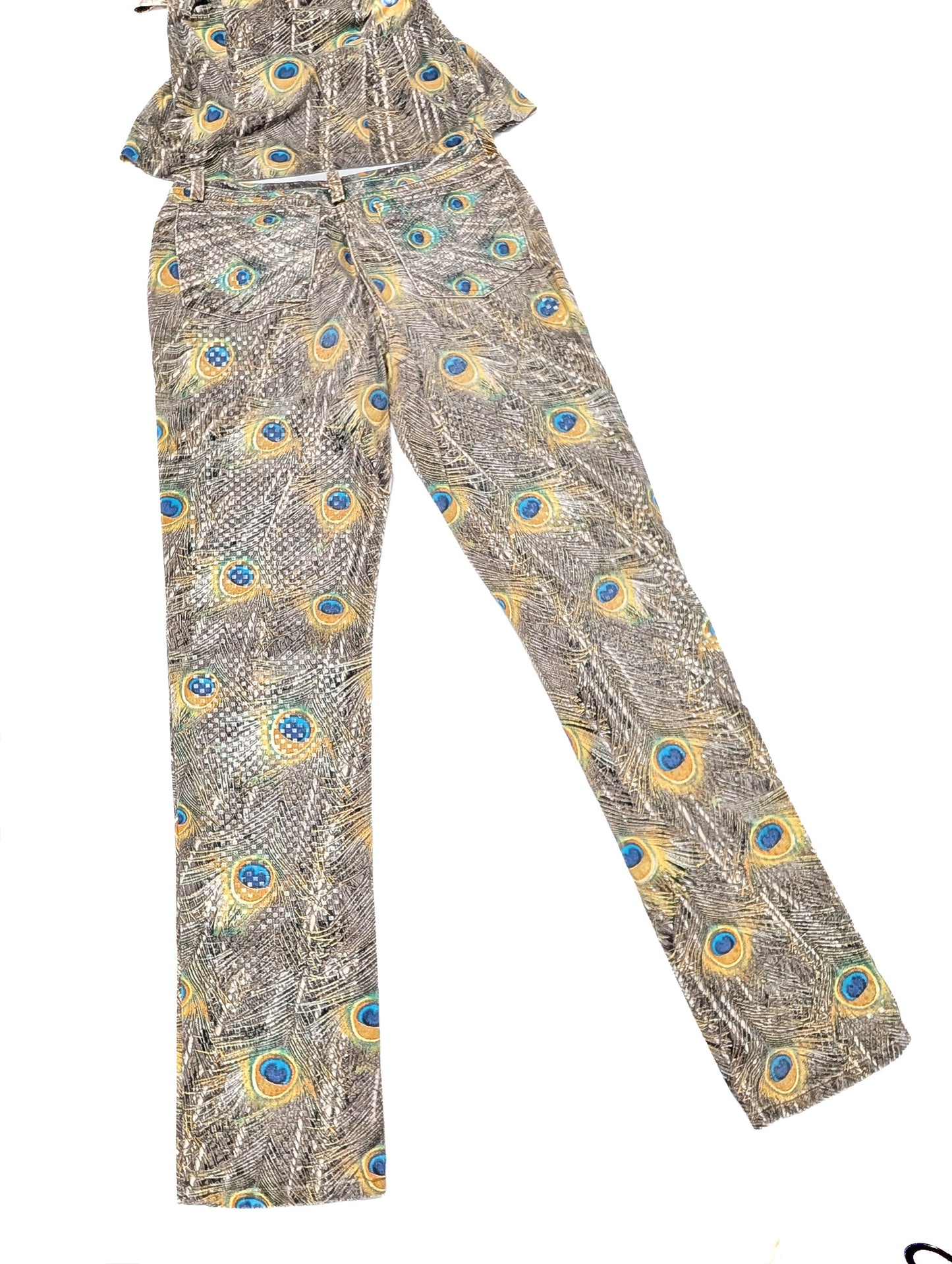 Roberto Cavalli peacock ensemble - Fall/Winter 1999