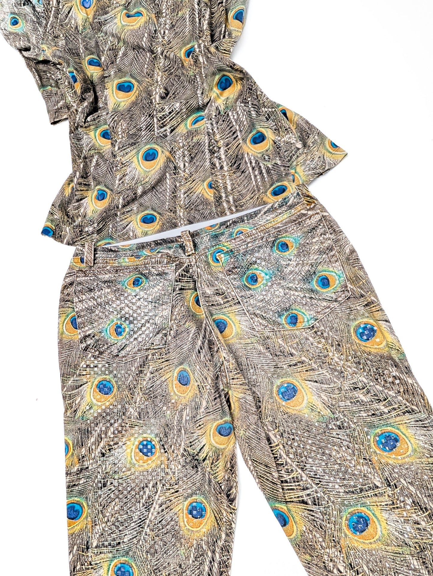 Roberto Cavalli peacock ensemble - Fall/Winter 1999