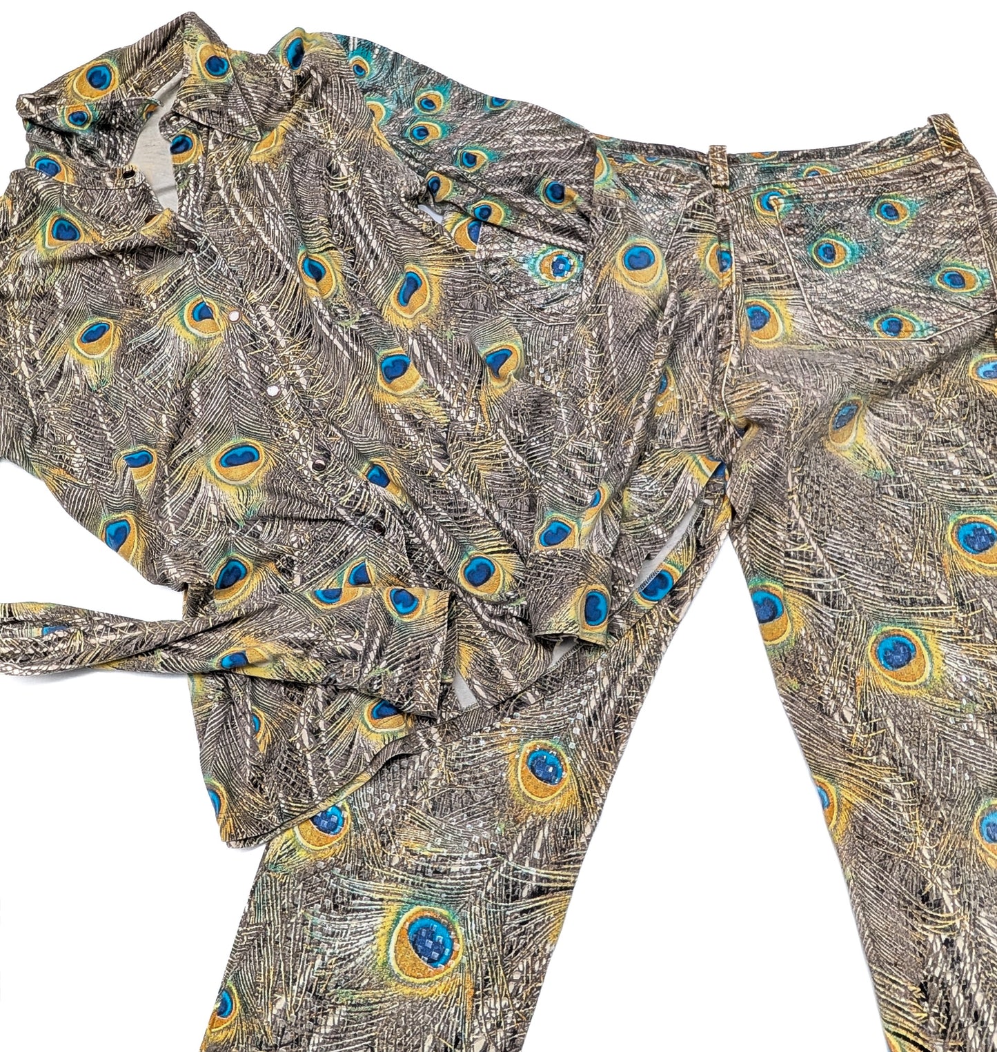 Roberto Cavalli peacock ensemble - Fall/Winter 1999