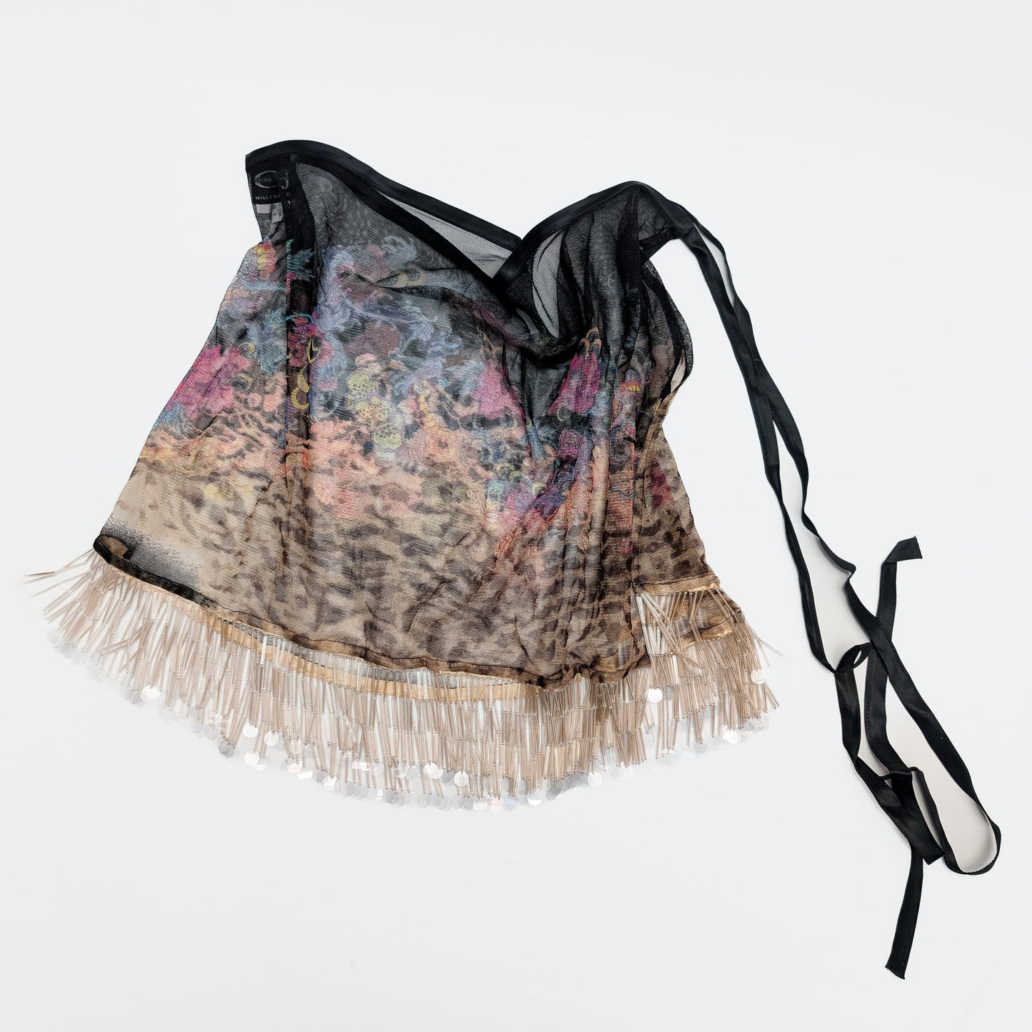 Roberto Cavalli mesh and pearl skirt