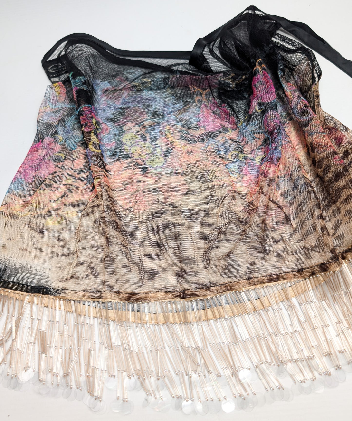 Roberto Cavalli mesh and pearl skirt