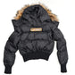 Dsquared2 short black fur puffer jacket