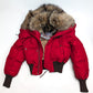 Dsquared2 short red fur puffer jacket