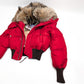 Dsquared2 short red fur puffer jacket