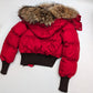 Dsquared2 short red fur puffer jacket