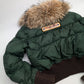 Dsquared2 short puffer jacket in green fur - S