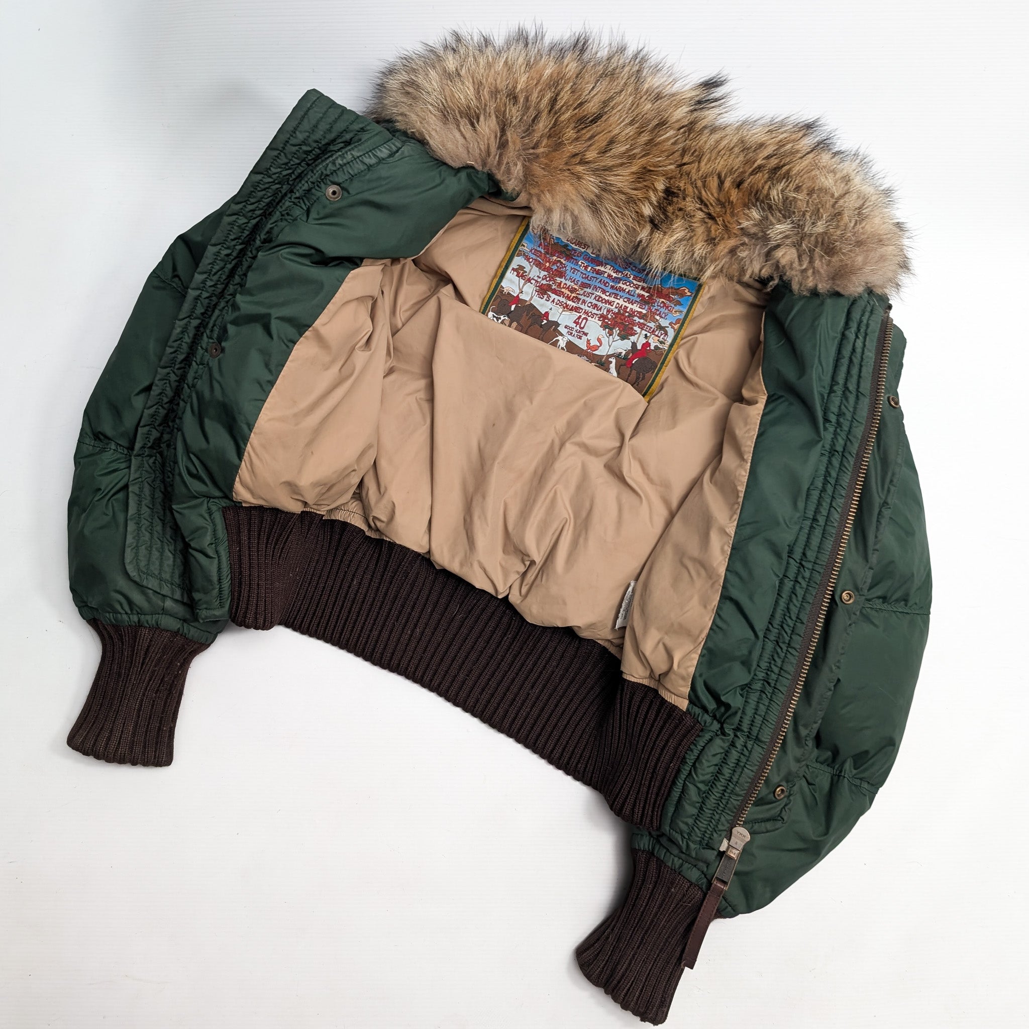 Dsquared2 short puffer jacket in green fur - S – Al fintage