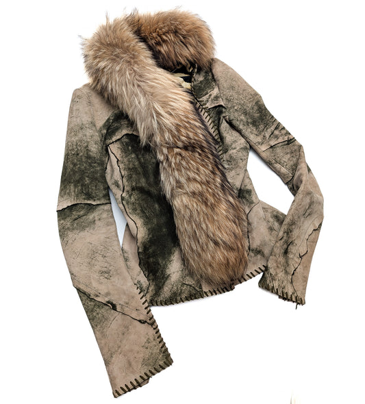Roberto Cavalli F/W 2001 fur embellished jacket - S