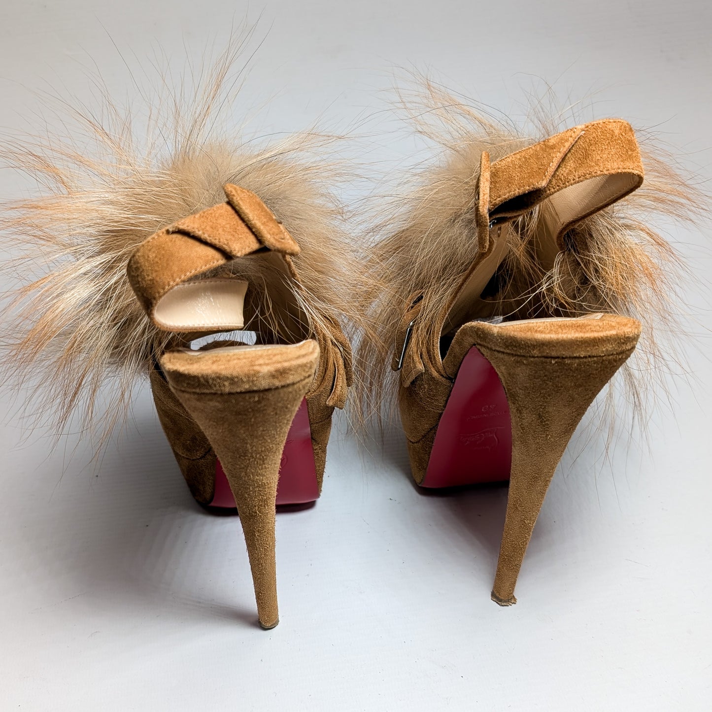 Christian Louboutin fur slingback - EU40|7UK|9US