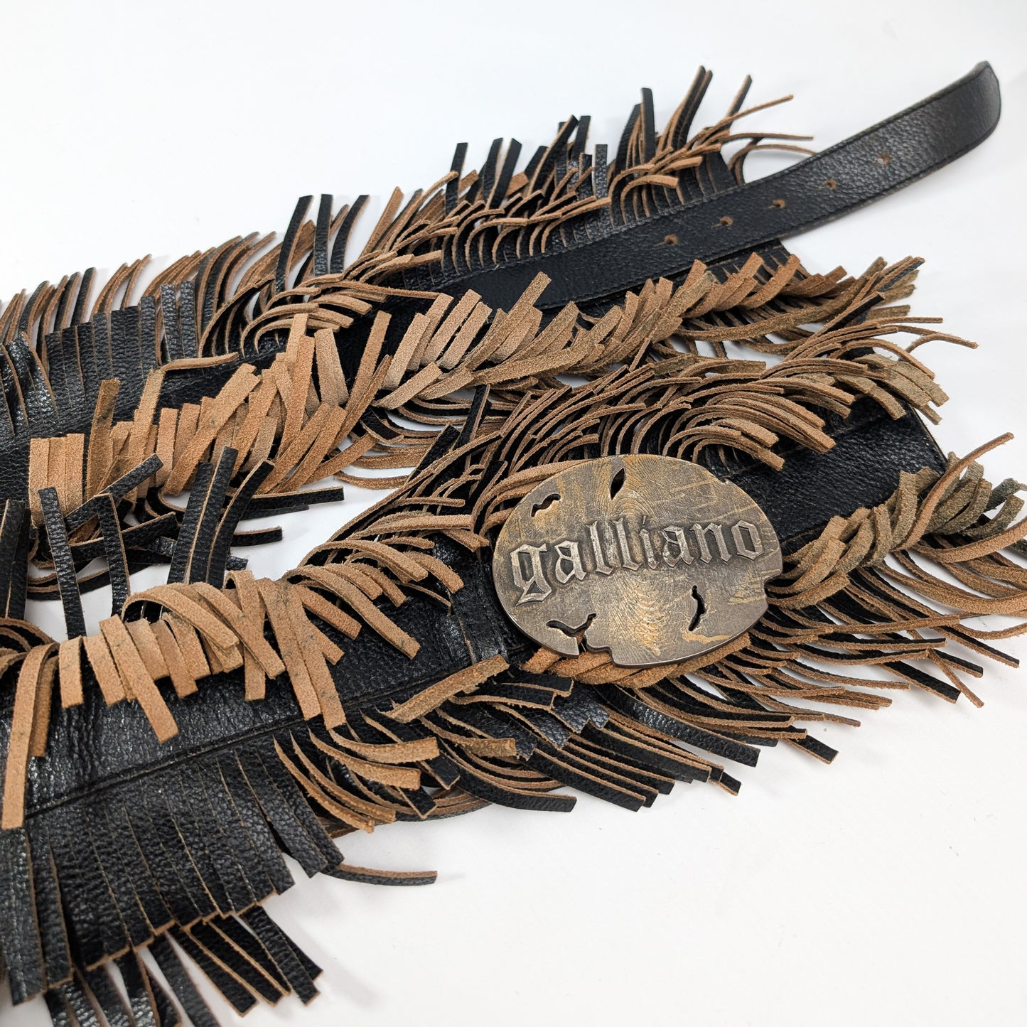 Galliano fringed belt