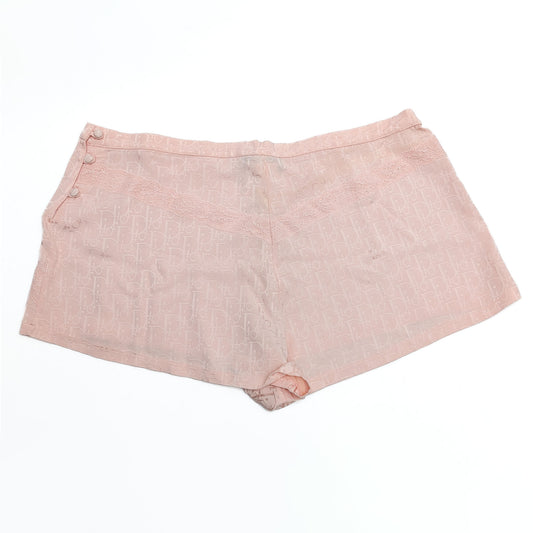Short Dior en soie et dentelle rose