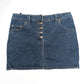 Dior by Galliano denim mini skirt with pink topstitching - M