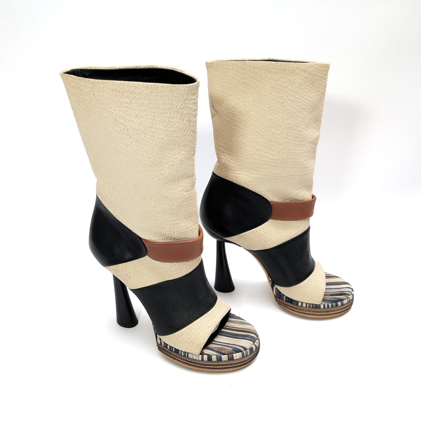 Balenciaga S/S 2010 Peep Toe Ankle Boots - EU37|UK4|US6