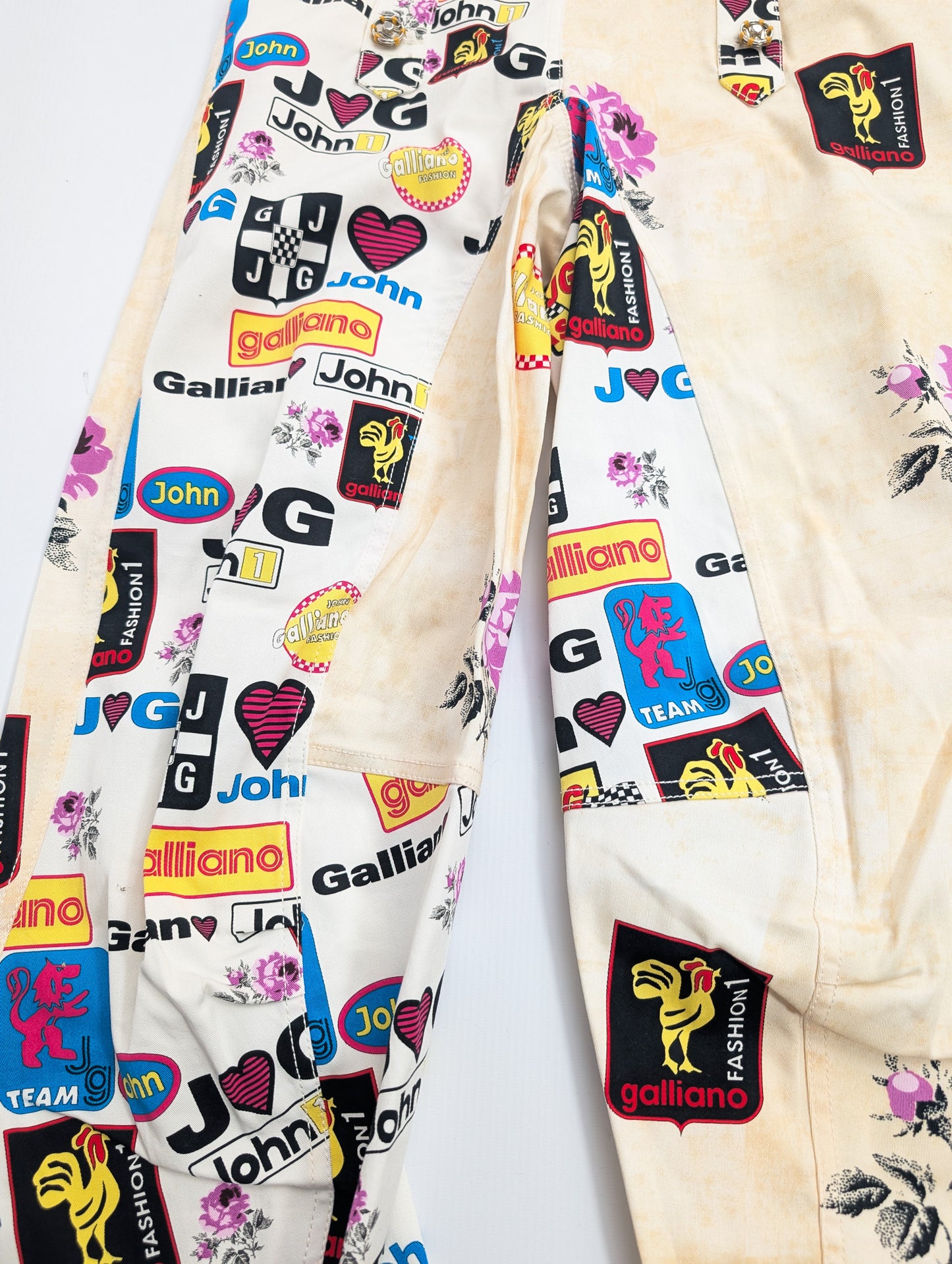"J'adore John Galliano" monogram print trousers