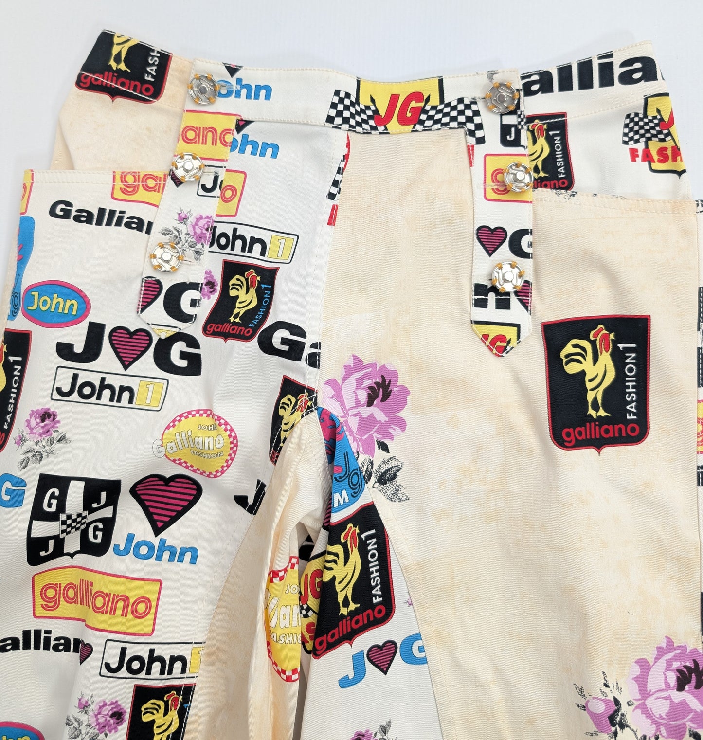 "J'adore John Galliano" monogram print trousers