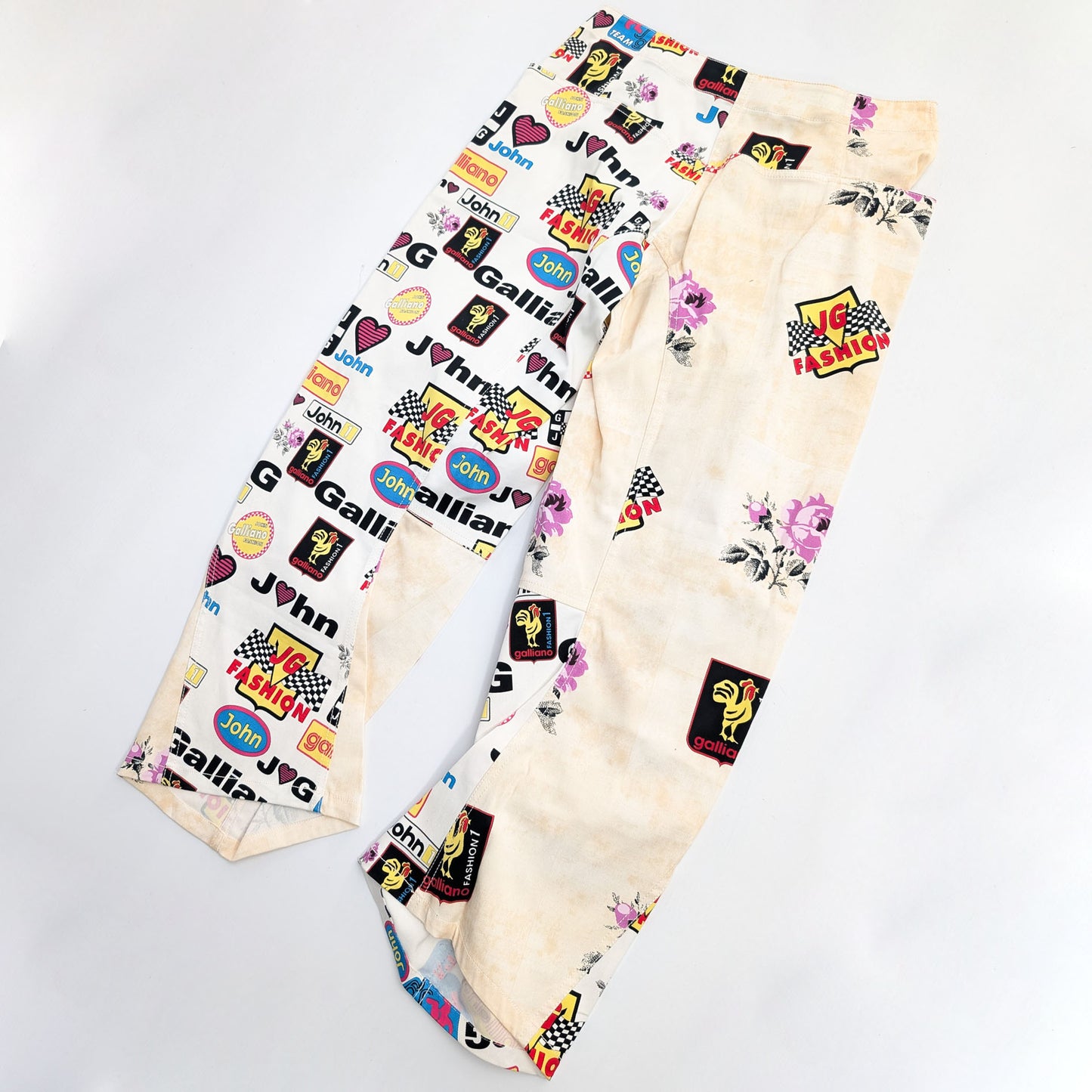 "J'adore John Galliano" monogram print trousers