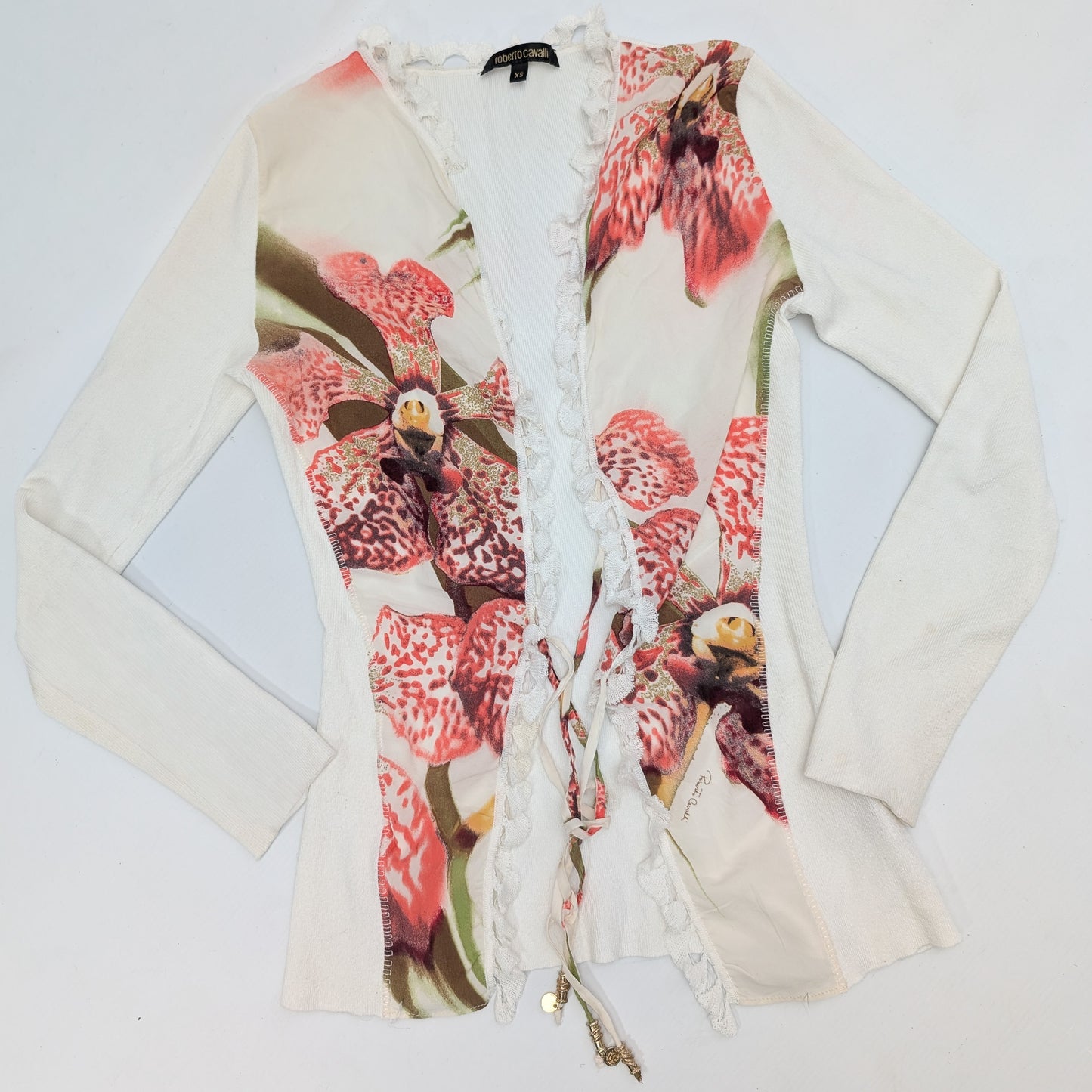 Roberto Cavalli floral cardigan and pants set - L