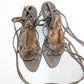 Fur-embellished sandals - EU39|UK6|US8