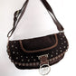 Brown suede bag by Galliano Peace and Love - S/S 2005