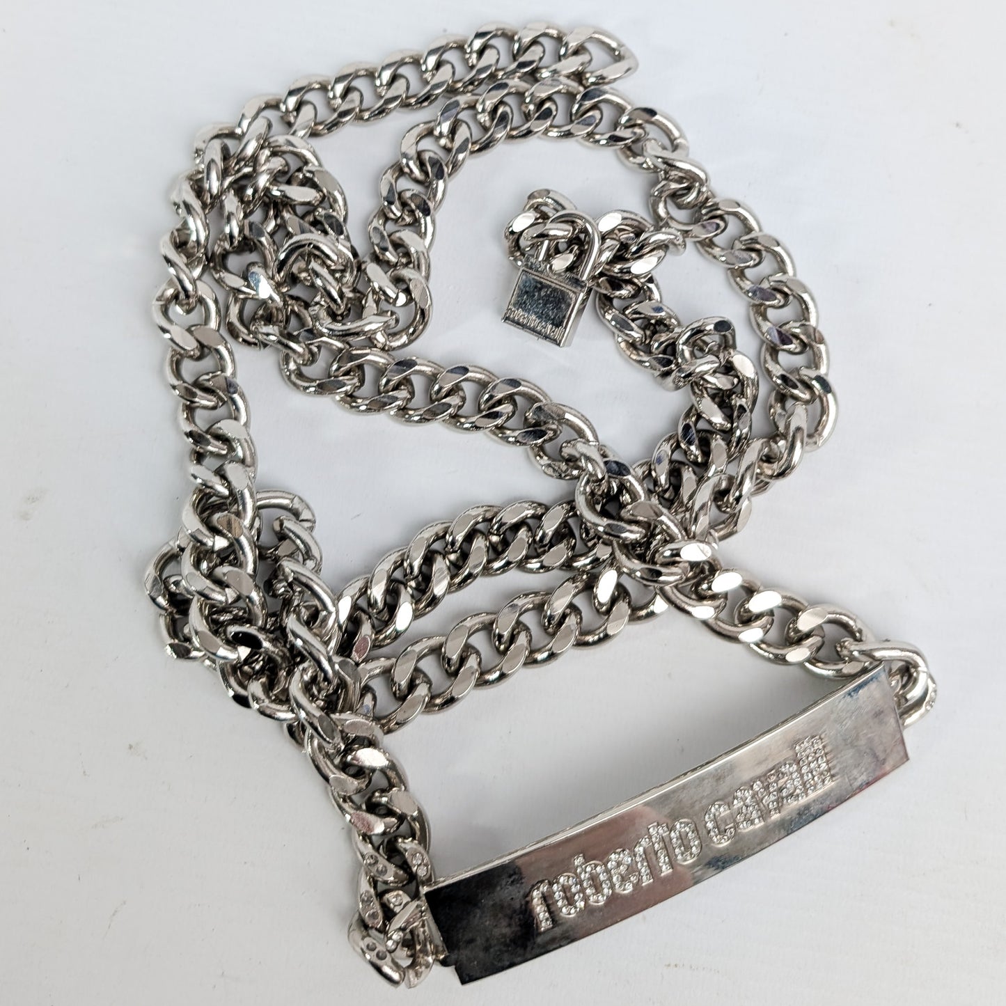 Roberto Cavalli silver chain belt