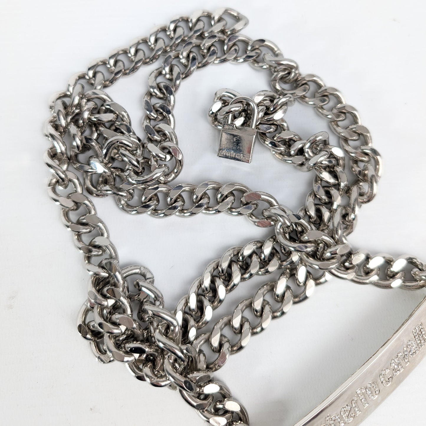 Roberto Cavalli silver chain belt