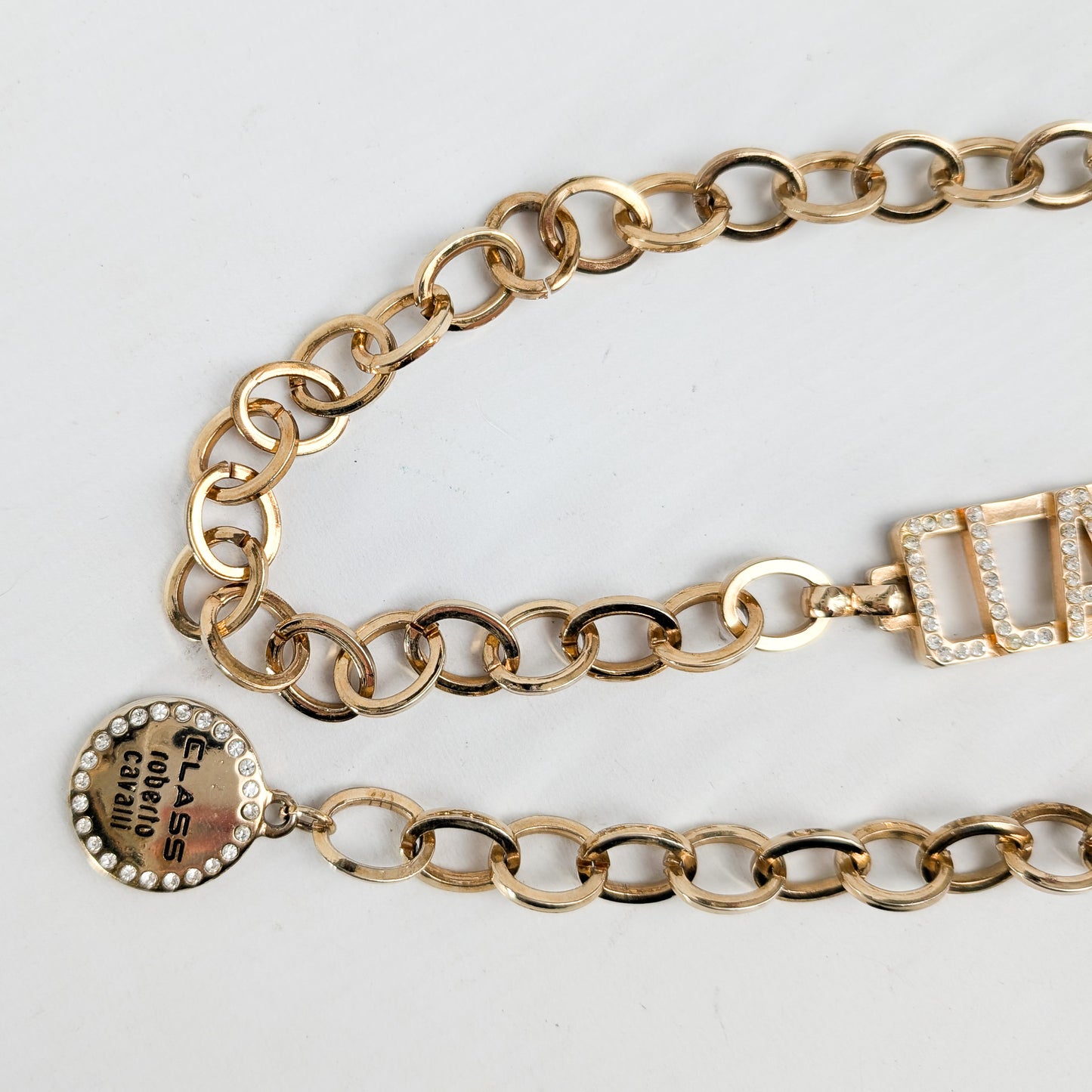 Roberto Cavalli gold chain belt