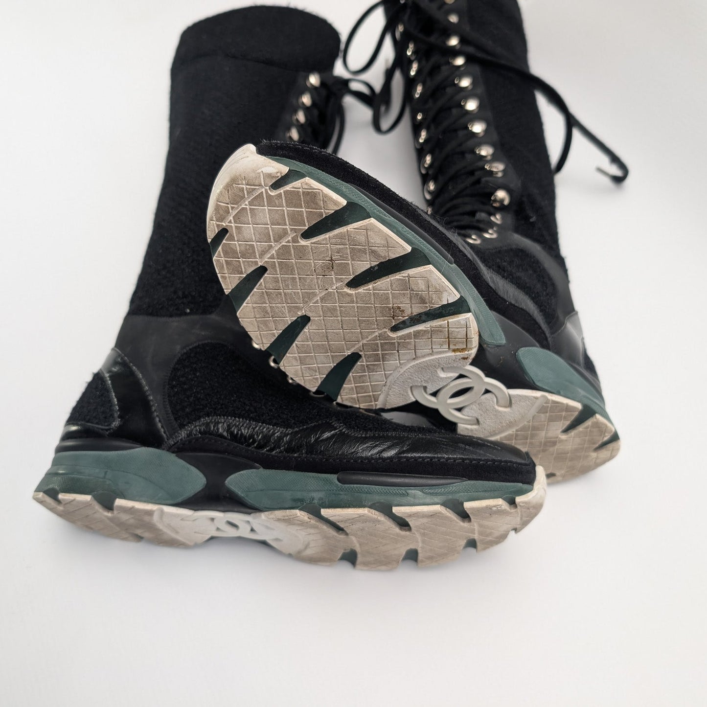Chanel F/W 2014 tweed sport boots - EU39|UK6|US8
