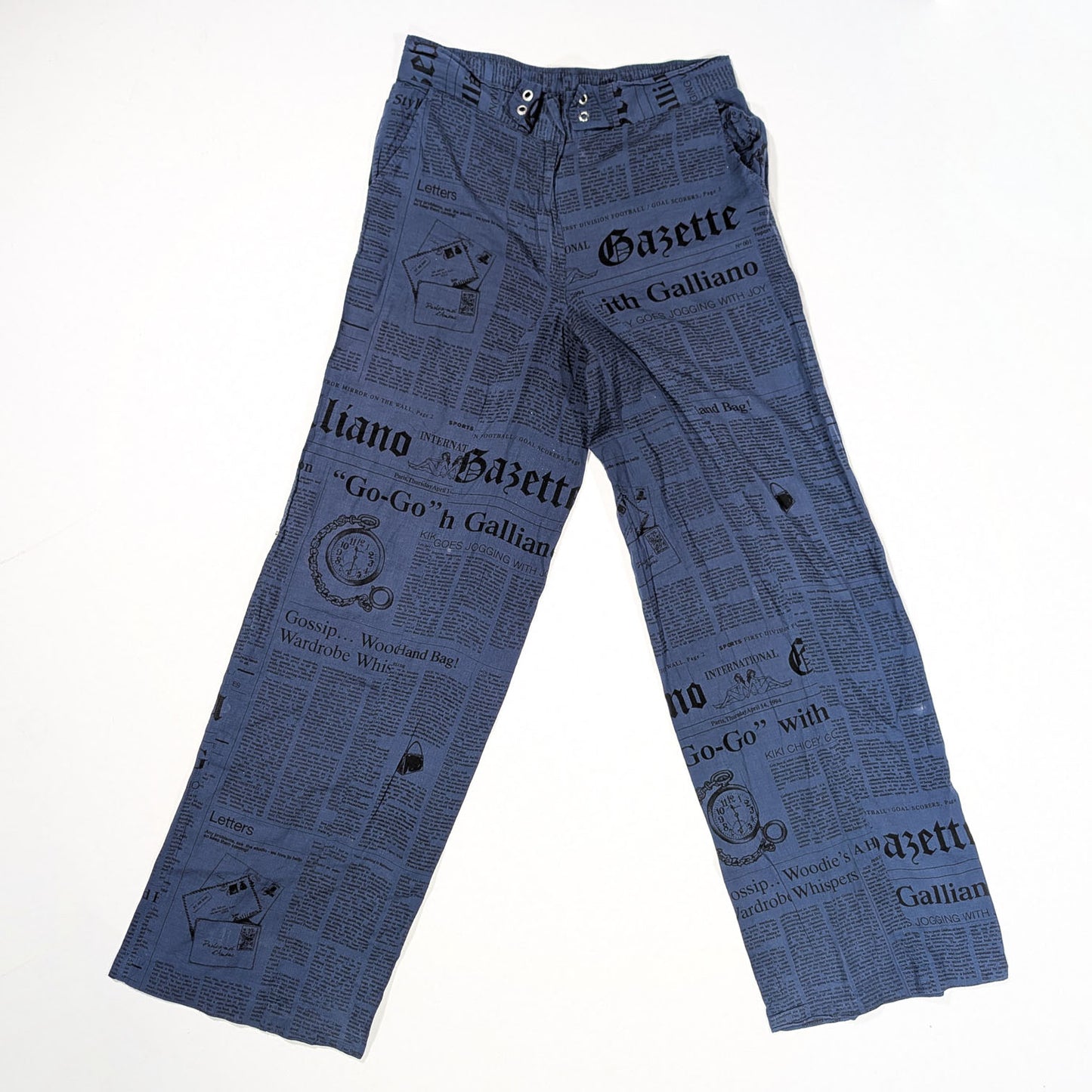 John Galliano Newspaper Print Joggers" - M