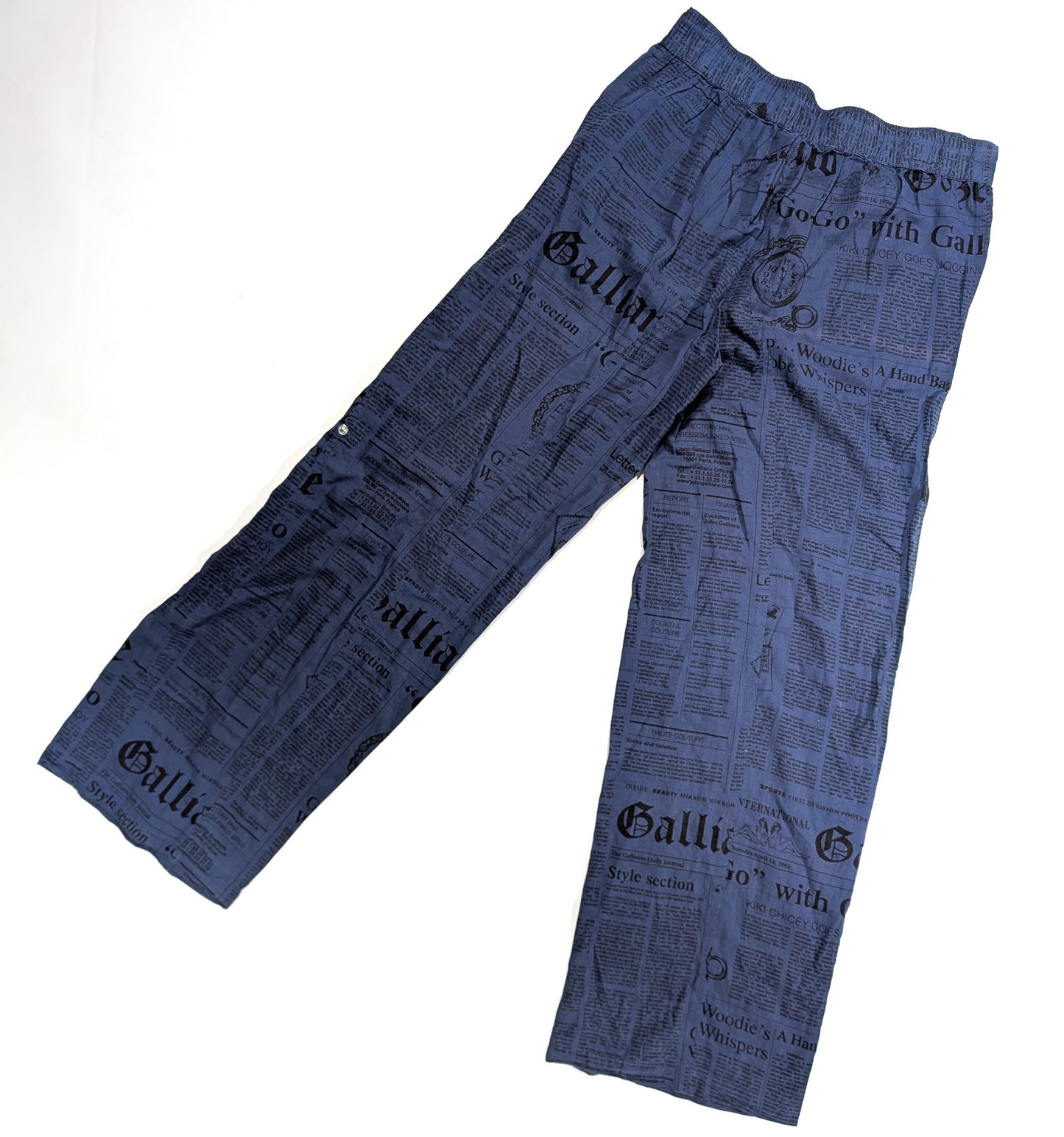John Galliano Newspaper Print Joggers" - M
