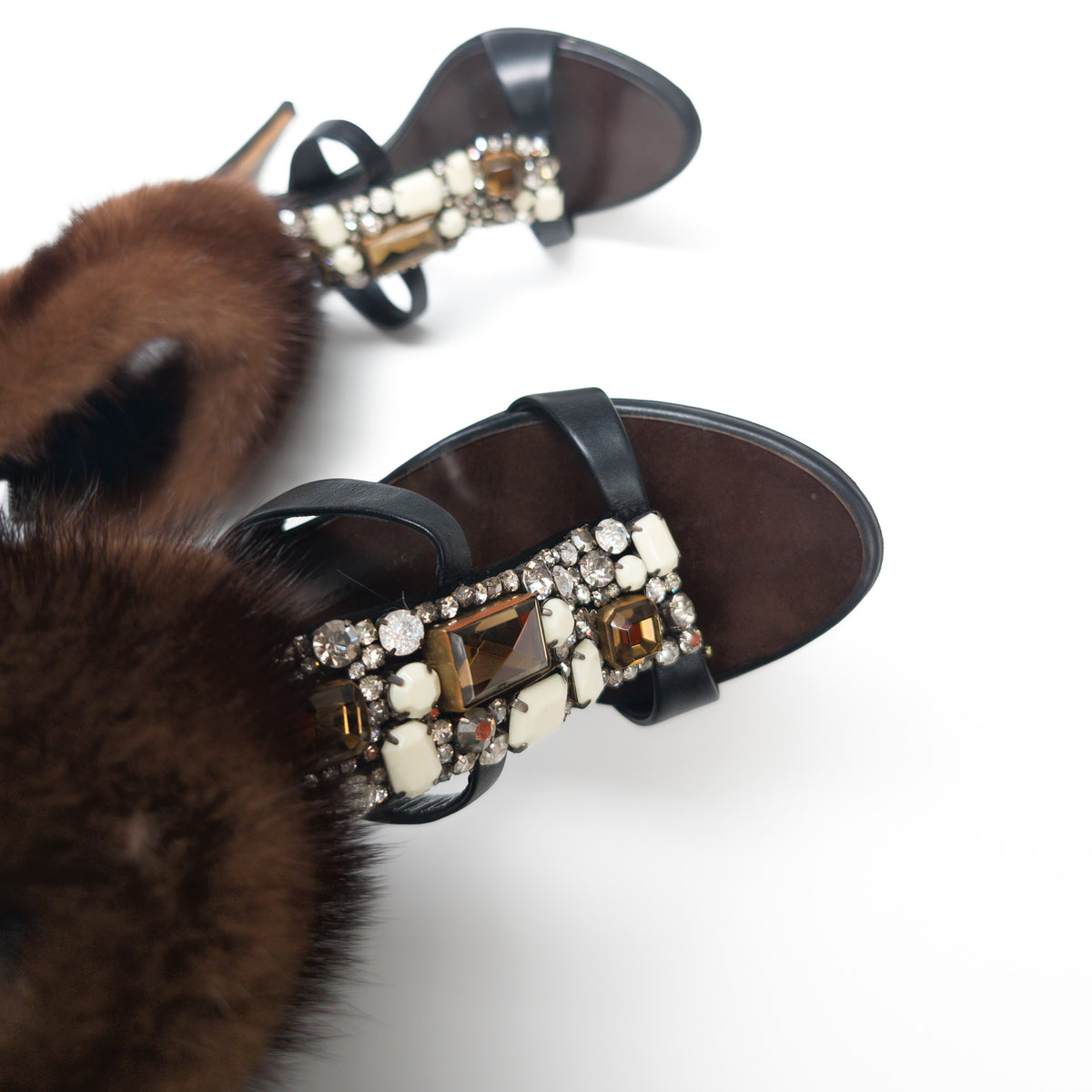 Giuseppe Zanotti fur sandals - EU38|UK5|US7