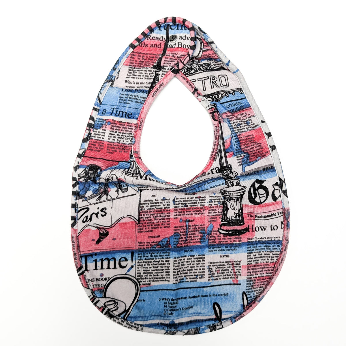 John Galliano "newspaper" monogram bodysuit, bib and hat set - 6m