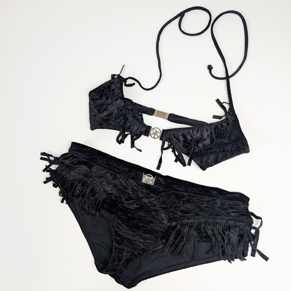 Black Dior by Galliano "Peace and Love" bikini, S/S 2005