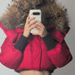 Dsquared2 short red fur puffer jacket