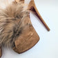 Christian Louboutin fur slingback - EU40|7UK|9US