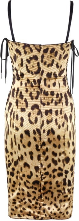 Dolce & Gabbana leopard corset strapless dress M