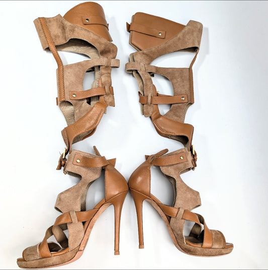 Hervé Léger high-top gladiator sandals - EU37|UK4|US6