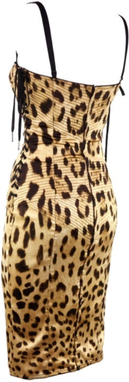 Dolce & Gabbana leopard corset strapless dress M