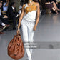 Dolce & Gabbana asymmetrical leather top - S/S 2003