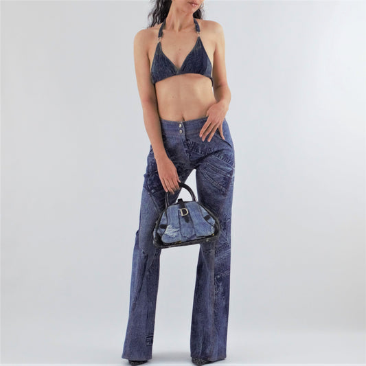 Trompe l'oeil denim pants Dior by Galliano, S/S 2000 - S/M