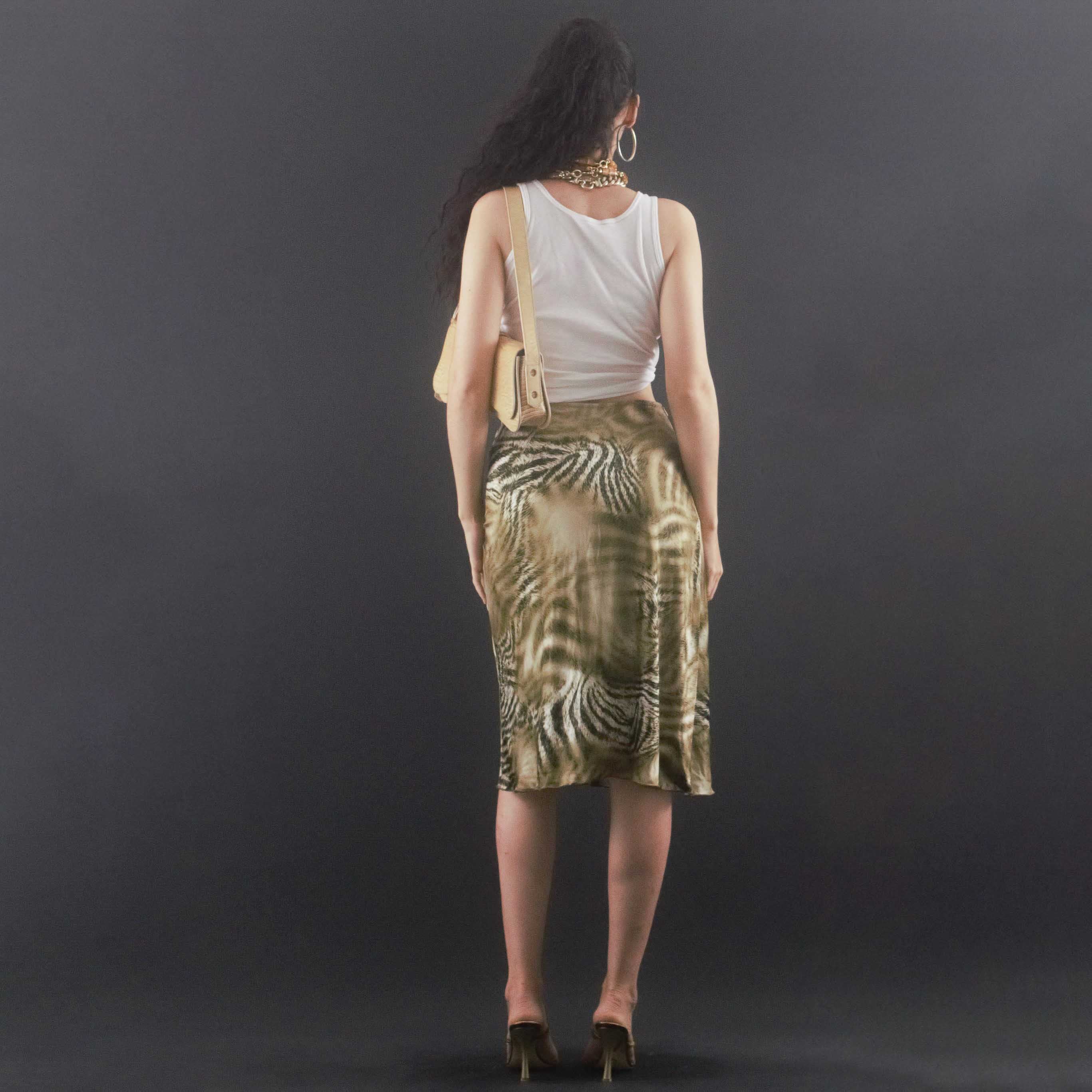 Silk zebra outlet skirt