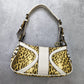 Cavalli leopard baguette handbag