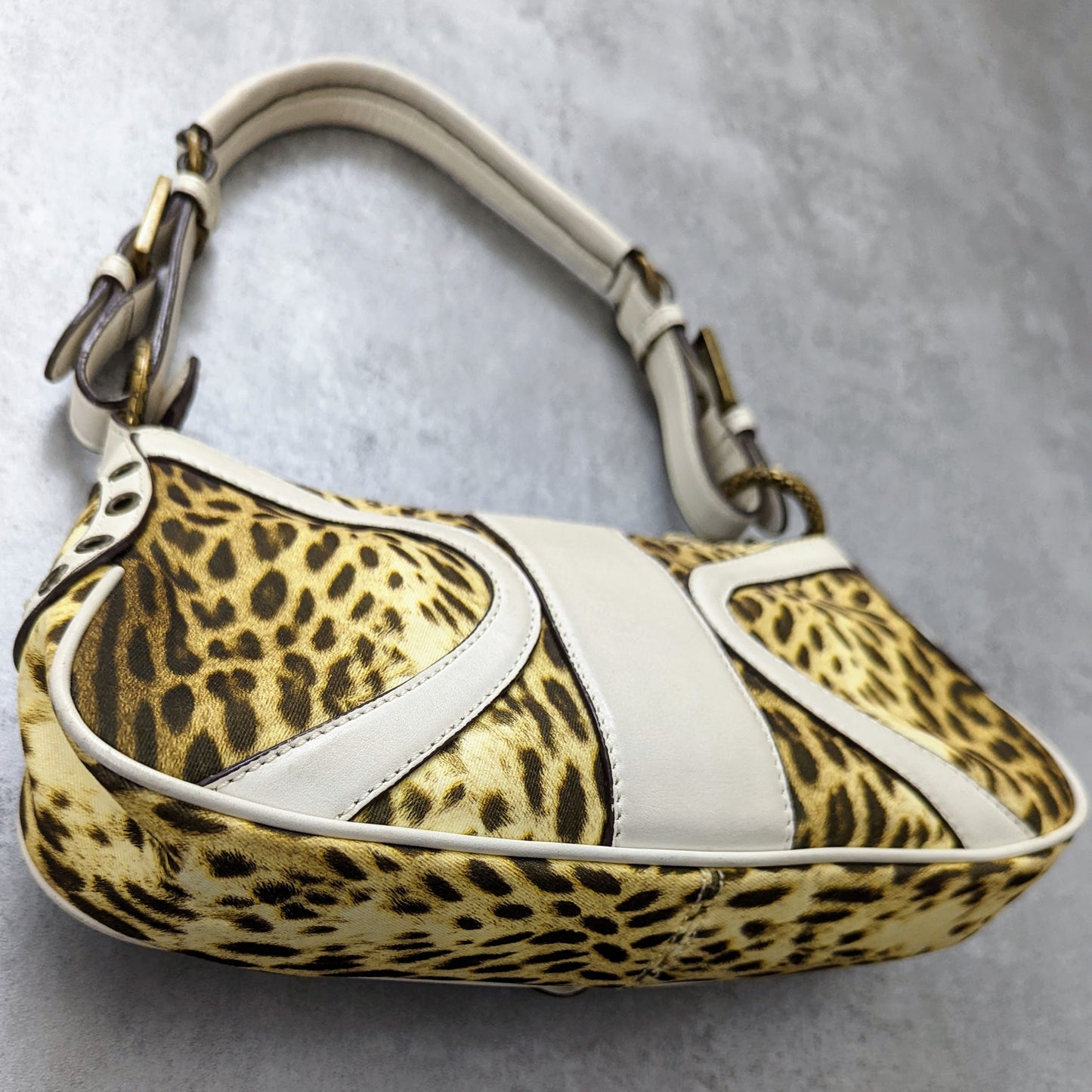 Cavalli leopard baguette handbag