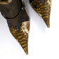 El Dantes boots in snake effect leather and fur T38