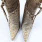 El Dantes beige ankle boots in suede patchwork and beige leather T36