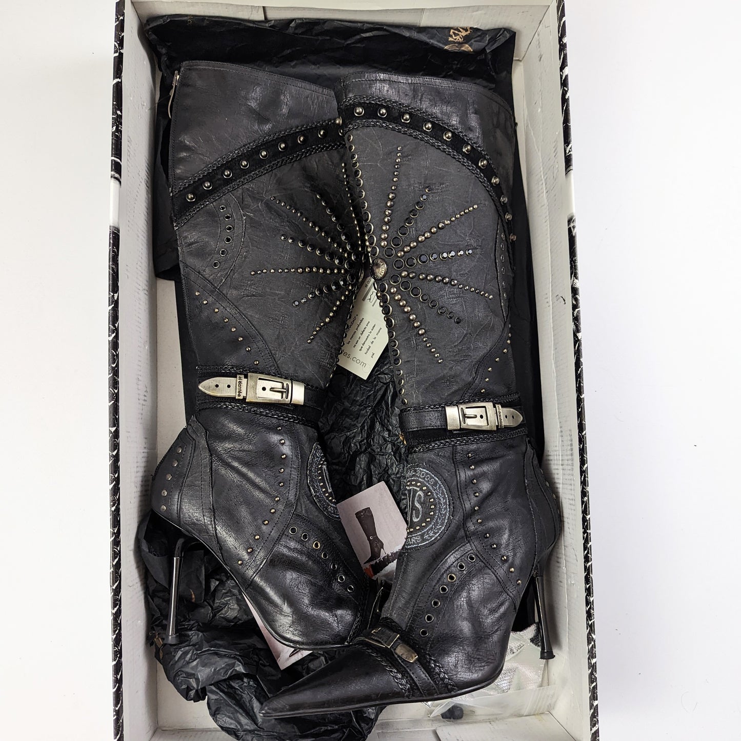 El Dantes studded black boots in leather T37