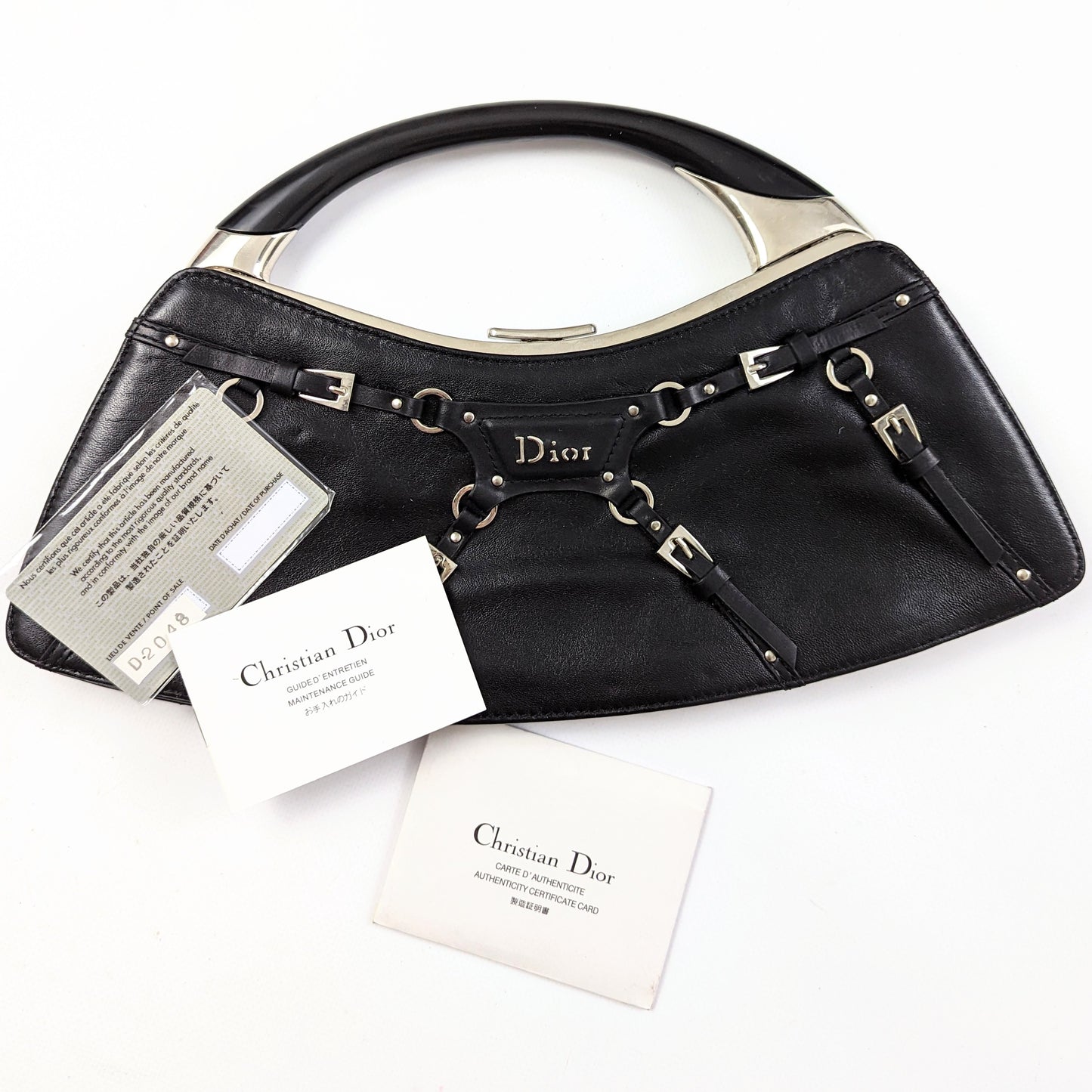 Christian Dior Bondage handbag in black leather Dior by Galliano - A/W 2003