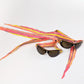 Sunglasses in leather and multicolored fabric Roberto Cavalli