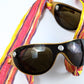 Sunglasses in leather and multicolored fabric Roberto Cavalli