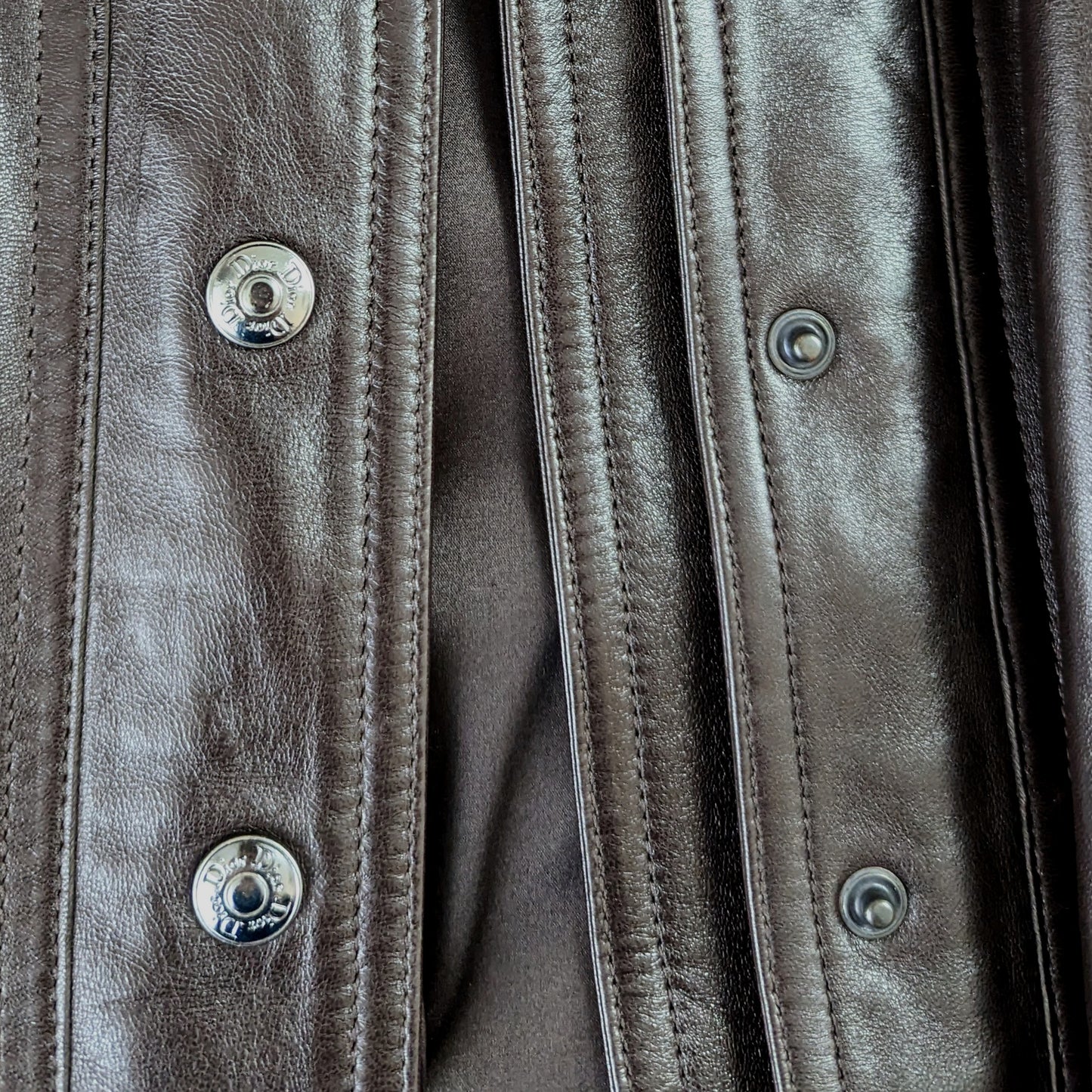 Dior brown leather jacket coat - S/M